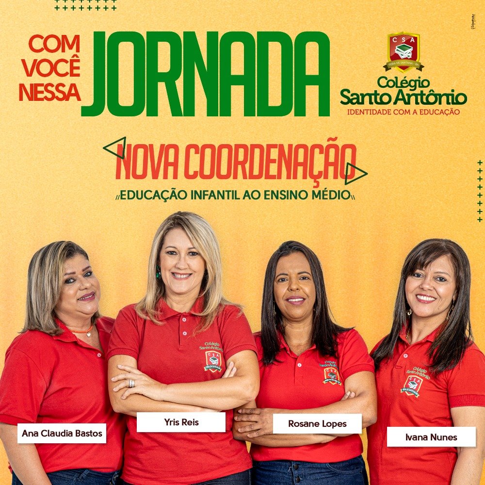 Uma nova etapa que começa | NOVA COORDENAÇÃO – EDUCAÇÃO INFANTIL AO ENSINO MÉDIO