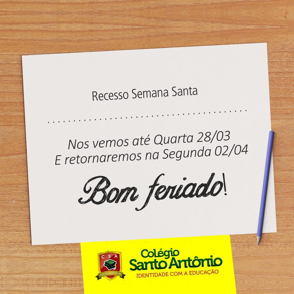 COMUNICADO – Recesso de Semana Santa